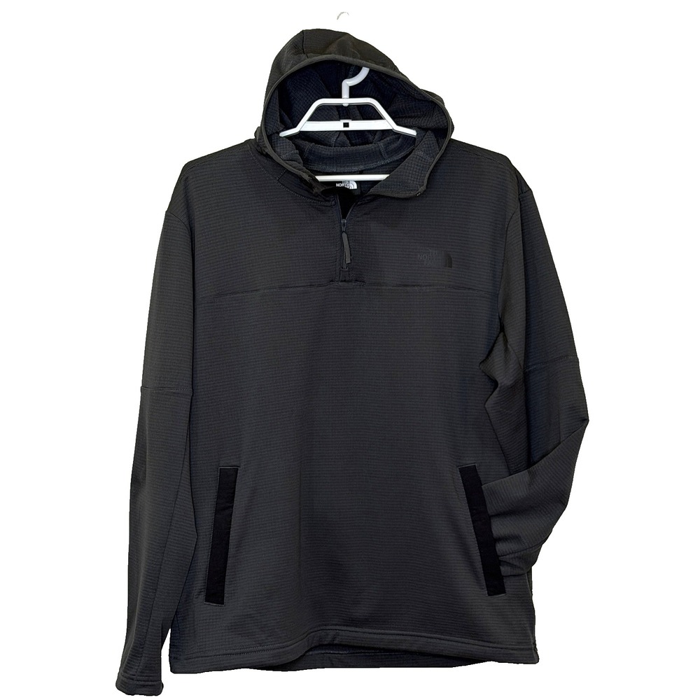 The North Face Wayroute Hoodie Pullover Sweatshirt Mens Medium Dark Gray 1/4 Zip